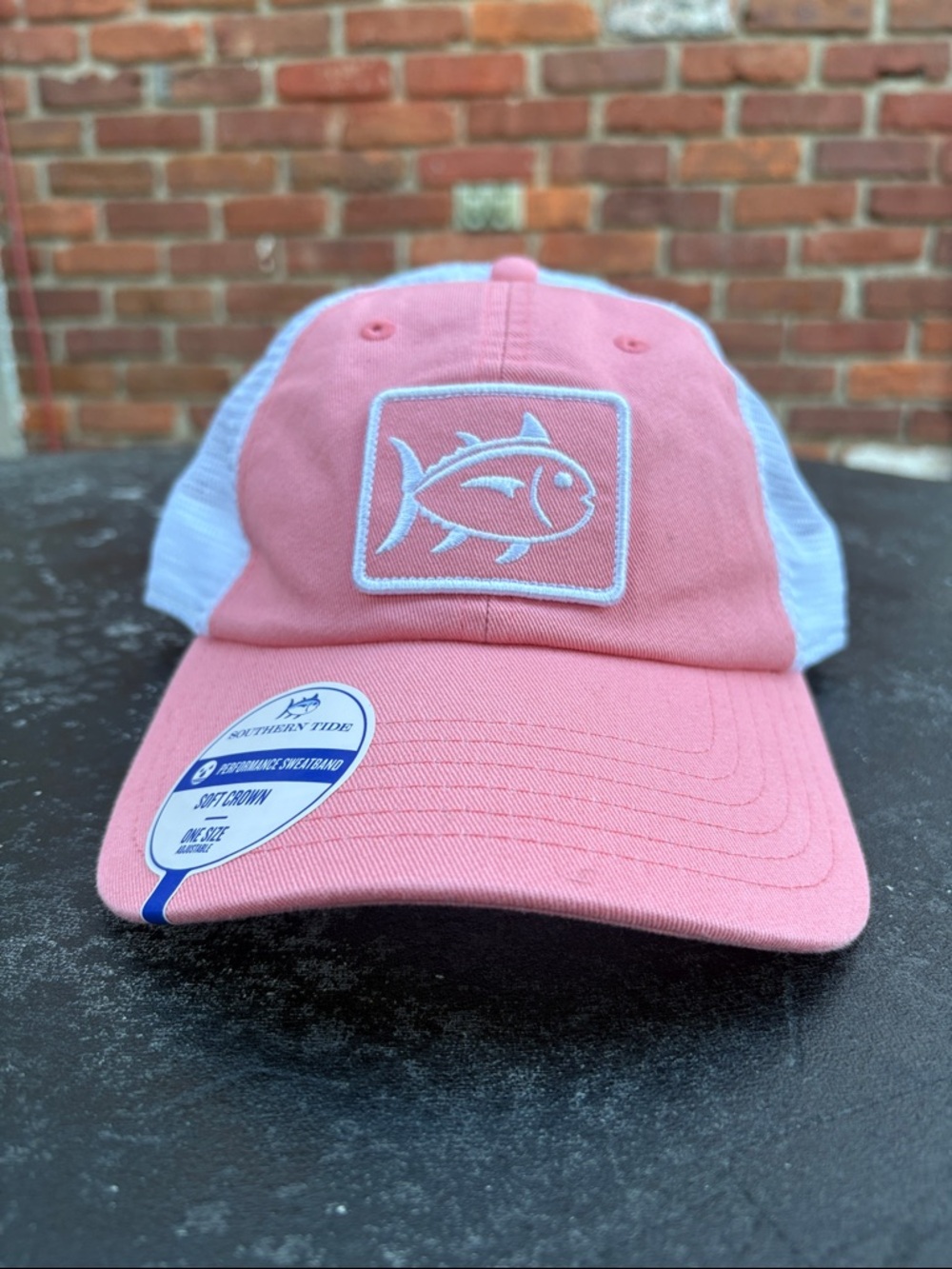 Southern Tide Pink & White Fish Trucker Hat - Picture 3 of 9